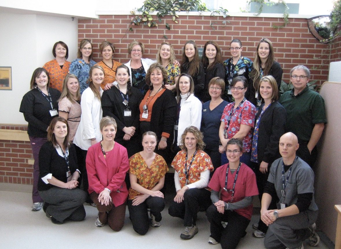 Laura with her colleagues from the Allan Blair Cancer Centre